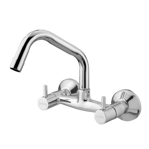 Sink Mixer Wall Mounted with Swinging Spout Chrome